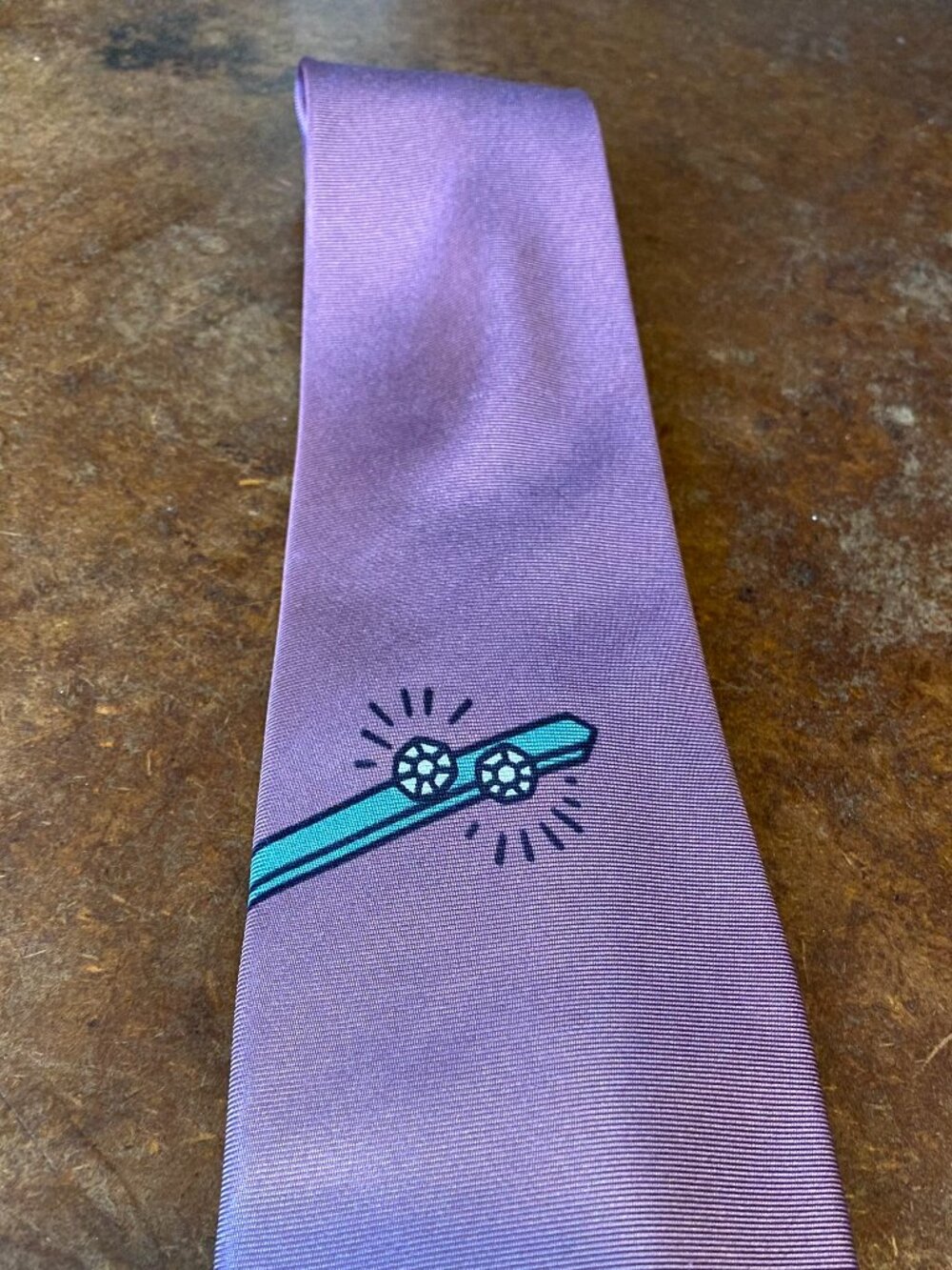 Vintage Claude Montana Paris 100% Silk Necktie Made in Italy Purple Diamonds